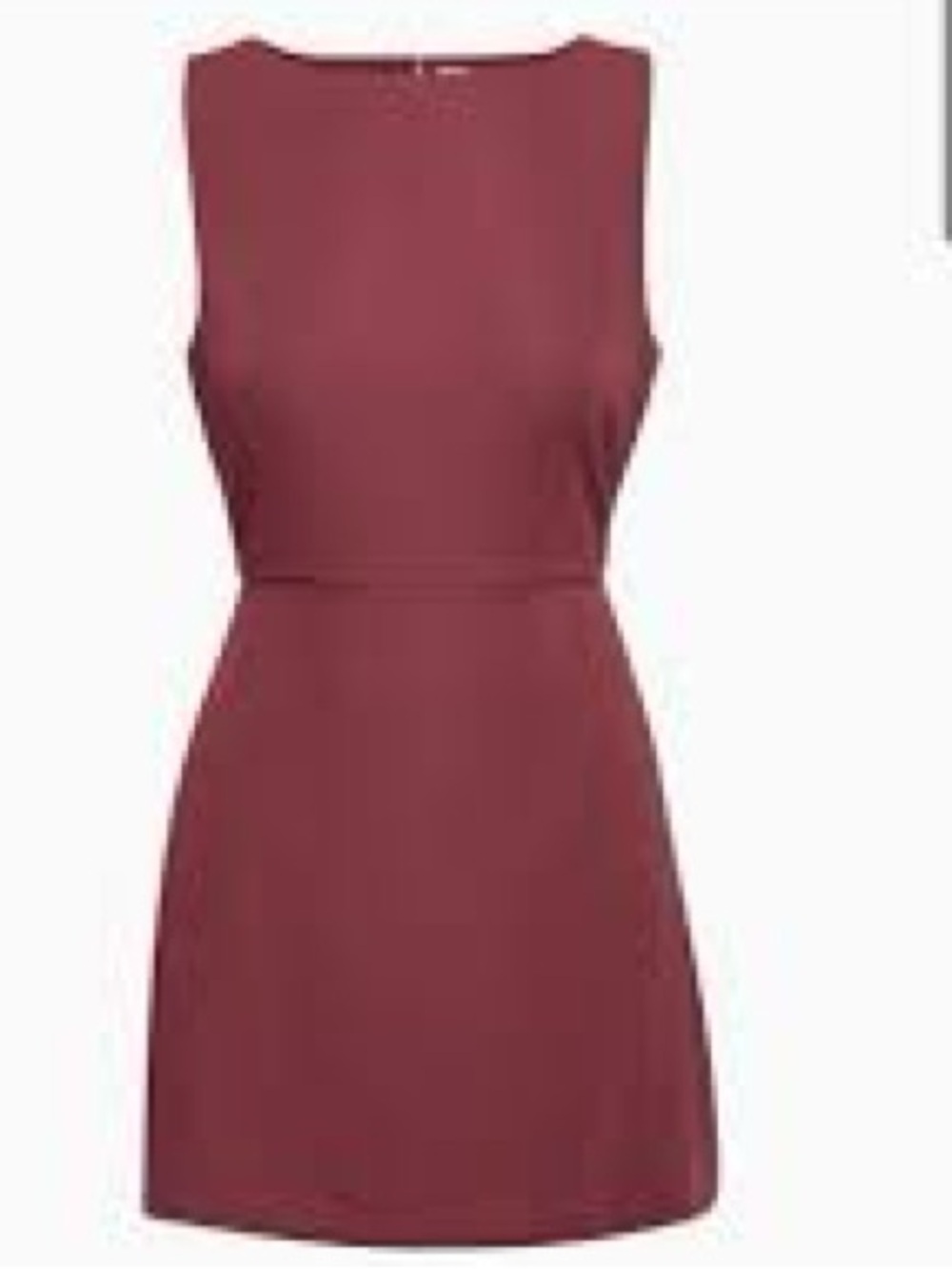 NWT Aritzia Babaton Bond Dress Fit&Flare Boatneck Mini Pockets Burgundy Size 10